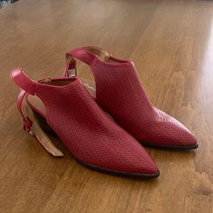 Qupid red faux leather booties